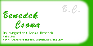 benedek csoma business card